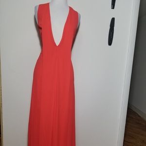 Full length dress - blood orange